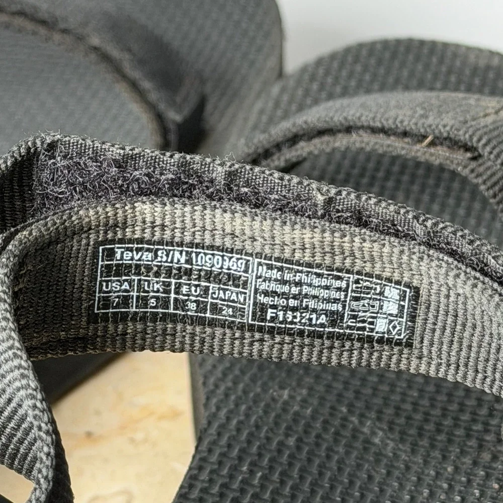 Teva Midform Universal Sandals 7 Black Platform Strappy Hiking 1090969